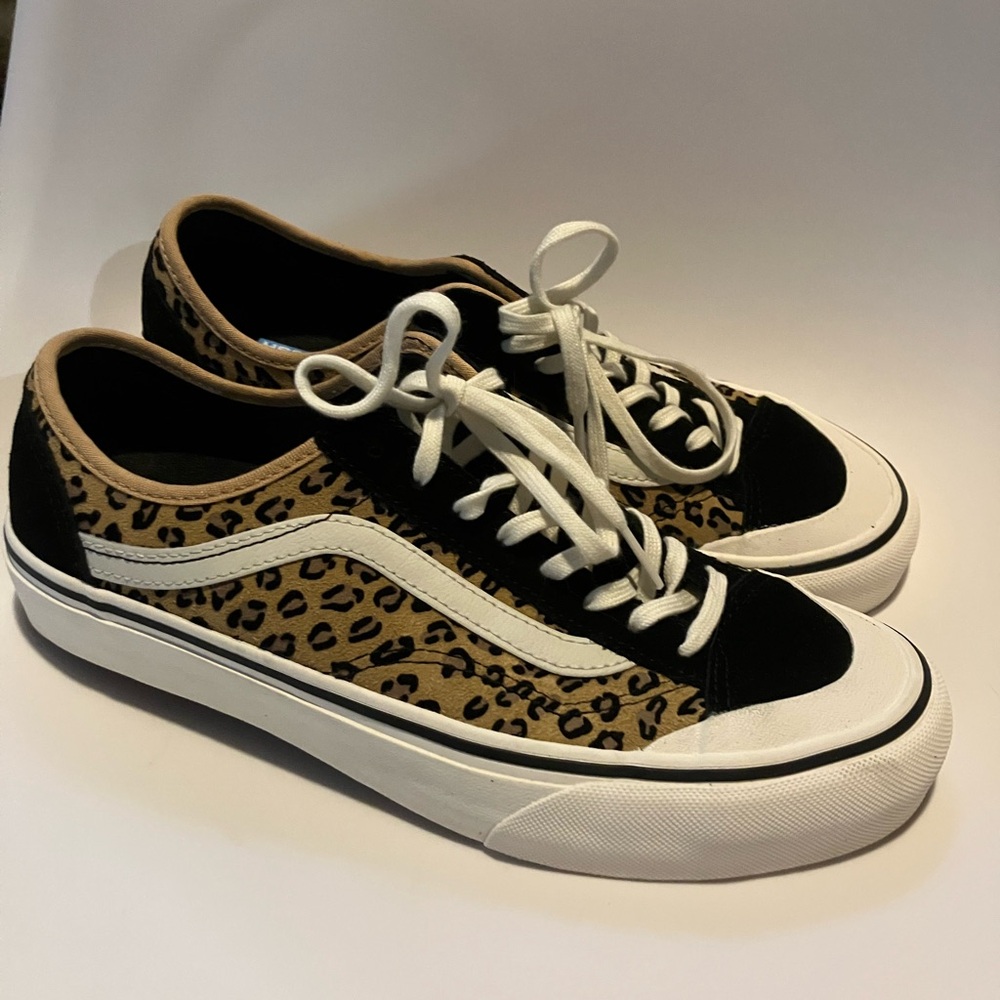 Vans Leopard Print Sneakers - Black and Tan